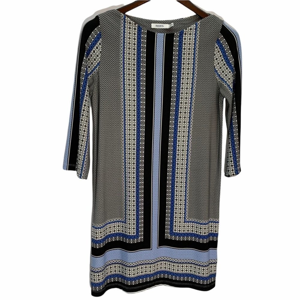 RICKI'S Navy, Blue Stripe Block Pattern Dress Size S